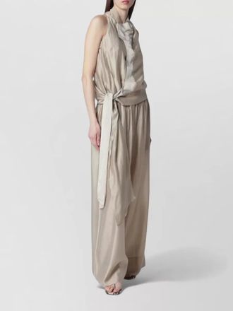 Entire studios draped neck sleeveless tie waist jumpsuit