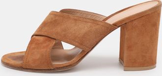 Gianvito Rossi Brown Suede Slide Sandals