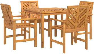 vidaXL Vidaxl - Conjunto De Comedor De Jard&iacute;n 5 Pcs Marr&oacute;n 90 X 90 X 74 Cm