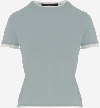 arch4 Kaschmir-T-Shirt mit kontrastierenden Kanten