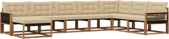 vidaXL Conjunto De Sof&aacute;s De Exterior 8 Uds. Natural Y Beige Vidaxl