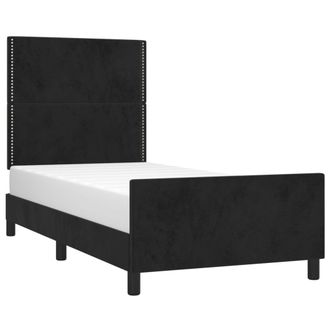 vidaXL Estructura De Cama Sin Colch&oacute;n Terciopelo Negro 100x200 Cm Vidaxl