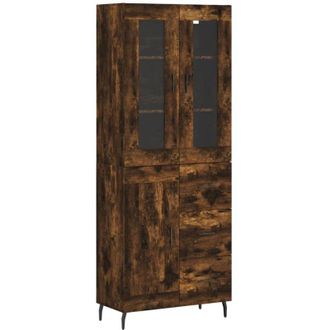 vidaXL Vidaxl - Aparador Alto Madera Contrachapada Roble Ahumado 69,5x34x180 Cm