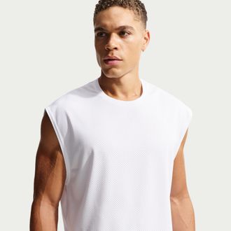 Nike Mens Swim Crop top Top in White | NESSG520-100