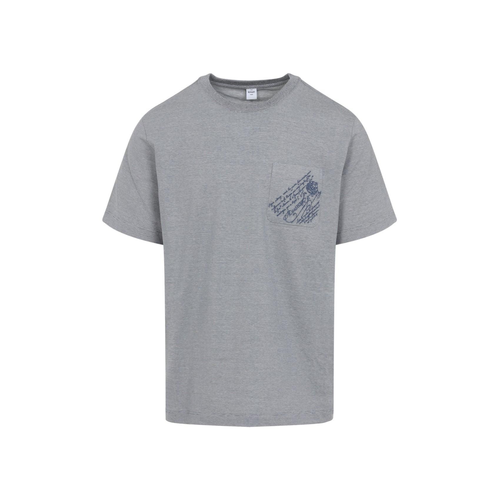 関税込【Berluti】プリントコットンTシャツ レザータブ ポケット Tシャツ | ベルルッティ JP