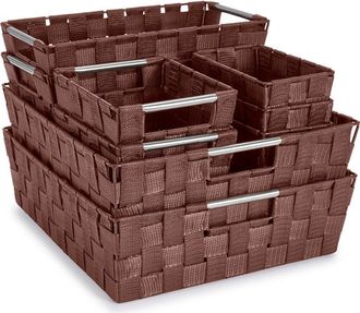 Sorbus 9-Piece Woven Storage Basket Set in Chocolate at Nordstrom Rack