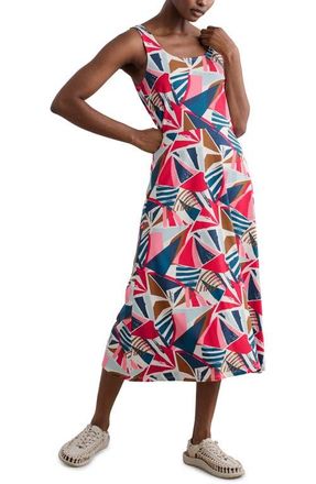 Seasalt Cornwall Sun Gleam Sleeveless Stretch Organic Cotton Jersey Midi Dress in Spinnaker Sails Chalk at Nordstrom, Size 4 Us