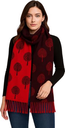 World of Shawls WINTER WARMER Reversible Thick Long Mulberry Tree Print Fashion Scarf Blanket Wrap (Red/Black)