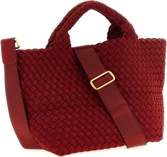 Naghedi Hand-Woven Neoprene Tote Bag - Red