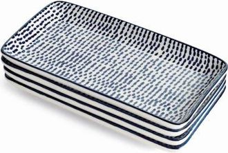 Napa Home & Garden Stria Speckled 8 Trays, Set of 4 - Dark Blue/White, Ceramic at Nordstrom