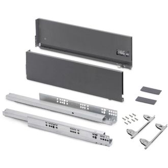 Emuca Emuca - Caj&oacute;n Exterior Vertex Con Regulaci&oacute;n 3d De Altura 178mm, 40kg, Profundidad 400mm, Acero, Gris Antracita