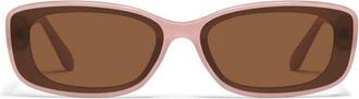 Quay Vibe Check 62mm Small Square Sunglasses in Pale Pink/Brown at Nordstrom