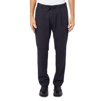 Herno Mens Blue Virgin Wool Casual Pants