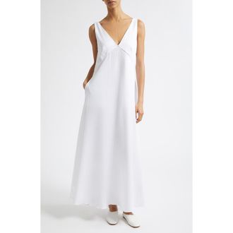 Leset Yoko V-Neck Maxi Dress in White at Nordstrom, Size X-Small
