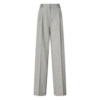 Pinko Wide Trousers, female, Gray, Size: 2XS Brescello Trousers