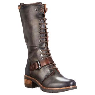 Pikolinos San Sebastia W1T Leather Womens Calf Length Boots - Lead - Size:UK 8-8.5