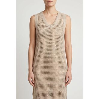 Brunello Cucinelli Beige Knitted Sleeveless Dress, Size X-Small