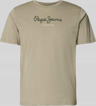 Pepe Jeans London Regular Fit T-Shirt aus reiner Baumwolle Modell EGGO in Oliv, Gr&ouml;&szlig;e XXL