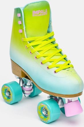Impala Womens Impala Quad Rollerskates Shoes Lime Spritzer Whirlpool Print HAWK1504