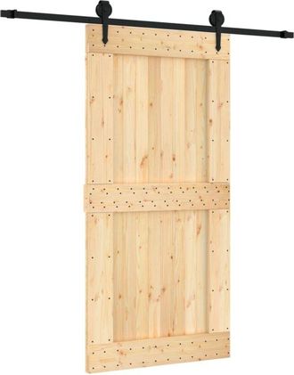 vidaXL Vidaxl - Puerta Corredera Con Herrajes Madera Maciza De Pino 100x210 Cm