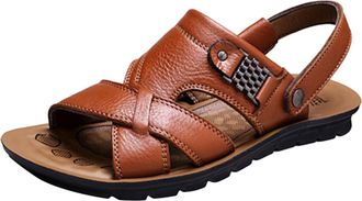 Generic Mens Breathable Slip On Sandals For Casual Outdoor Walking Comfortable Lightweight Flat Summer Beach Shoes (Yellow, 4.5)