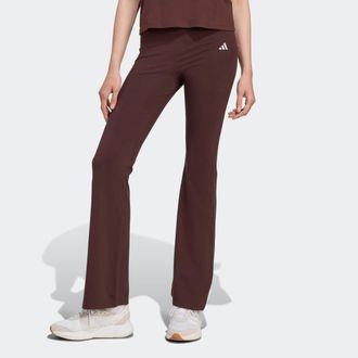 adidas Leggings ADIDAS SPORTSWEAR ESSENTIALS SMALL LOGO FLARED, Damen, Gr. XL, N-Gr, shadow braun, wei&szlig;, Obermaterial: 90% Baumwolle, 10% Elasthan, Hosen Leg