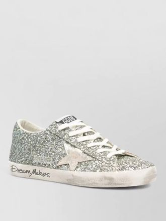 Golden Goose superstar sneakers glitter upper star detail