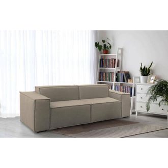 Talamo Italia Sof&aacute; Fijo Paola, Sof&aacute; Modular Lineal De 2 Plazas, 100% Made In Italy, Sof&aacute; De Sal&oacute;n Moderno En Tela., Cm 220x95h70, T&oacute;rtola, Con Embalaje Reforzado - 