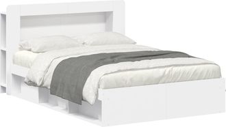 vidaXL Estructura De Cama Con Almacenamiento Blanco 160 X 200 Cm Vidaxl