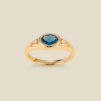 Made by Mary Oval Birthstone Signet Ring