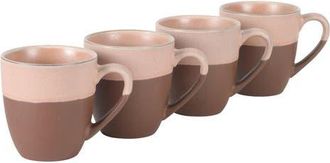 Gibson Home William Crest 4-Piece Reactive Glaze Stoneware Coffee Mug Set in Pink at Nordstrom