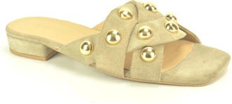 Babouche Lifestyle Babouche, Schoenen, Dames, Beige, 36 EU, Su&egrave;de, Muil O.+ studs 2cm