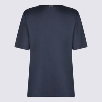 Herno Womens T-Shirts And Polos Navy _100 % Co