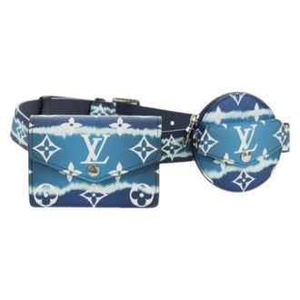 Louis Vuitton Pre-owned Monogram Canvas Riem - Dames - Pre-owned - Blauw - Maat: ONE Size