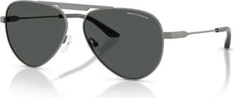 A|X Armani Exchange Pilotenzonnebril - unisex - Zonnebrillen - Grijs - 58 MM - Accessoires