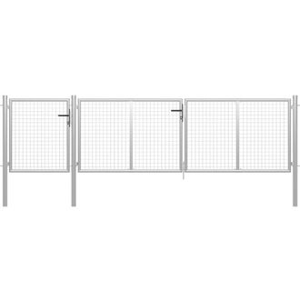 vidaXL Puerta De Jard&iacute;n De Acero Plateado 400x100 Cm Vidaxl