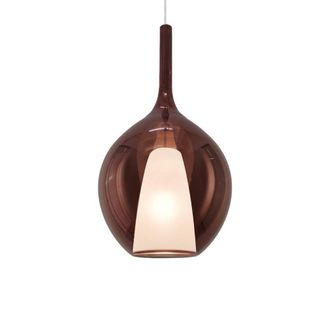 Netlighting Kalique Il 28cm Globe Dome Pendant Ceiling Light Copper 1x E27