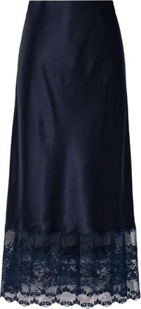 By Malene Birger Blake maxi-rok met kanten afwerking - Blauw