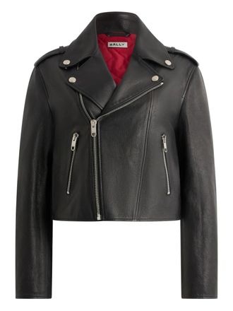 Bally zip-up leather biker jacket - women - Calf Leather - 40 - Black