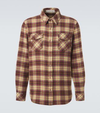 God's True Cashmere Plaid cashmere shirt with sunstone