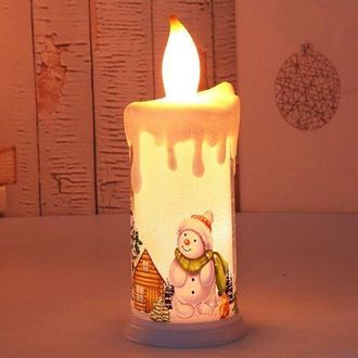 OEM Vela Led Sin Llama, Vela Navide&ntilde;a Con Llama Simulada, Vela De Pap&aacute; Noel Y Mu&ntilde;eco De Nieve A Pilas Para Bodas, Halloween, Navidad Y A&ntilde;o Nuevo - Mu&ntilde;eco 