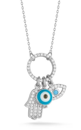 Glaze Jewelry Sterling Silver Triple Protection Necklace