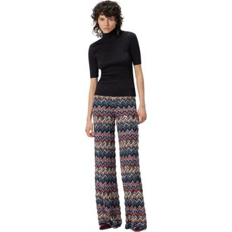 Missoni Mock Neck Sweater With Lam&eacute; Threads in Black at Nordstrom, Size 42 It