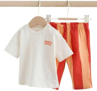 Next Safari Graphic T-Shirt & Pants Set in Orange at Nordstrom, Size Newborn