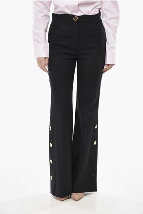 Patou Tweed Bootcut Trousers with Ankle Buttons size 40