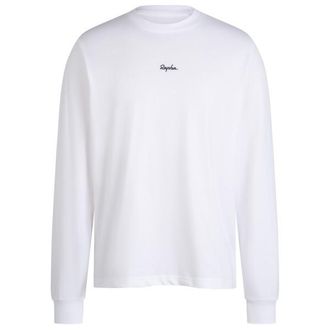 Rapha Long Sleeve Cotton T-Shirt Longsleeve f&uuml;r Herren | wei&szlig;/schwarz