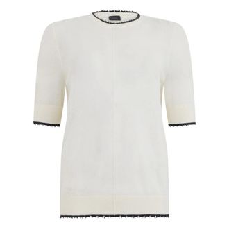Pinko Camiseta de cuello redondo - Knitwear - Mujer - Blanco - XS
