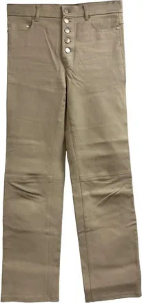 Joseph Straight Leg Trousers in Beige Leather