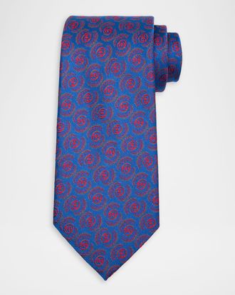 Charvet Mens Paisley Woven Silk Tie