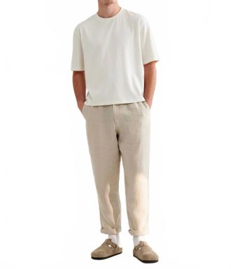 Wax London Aubyn Linen Trouser In Natural